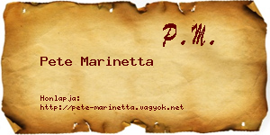 Pete Marinetta névjegykártya